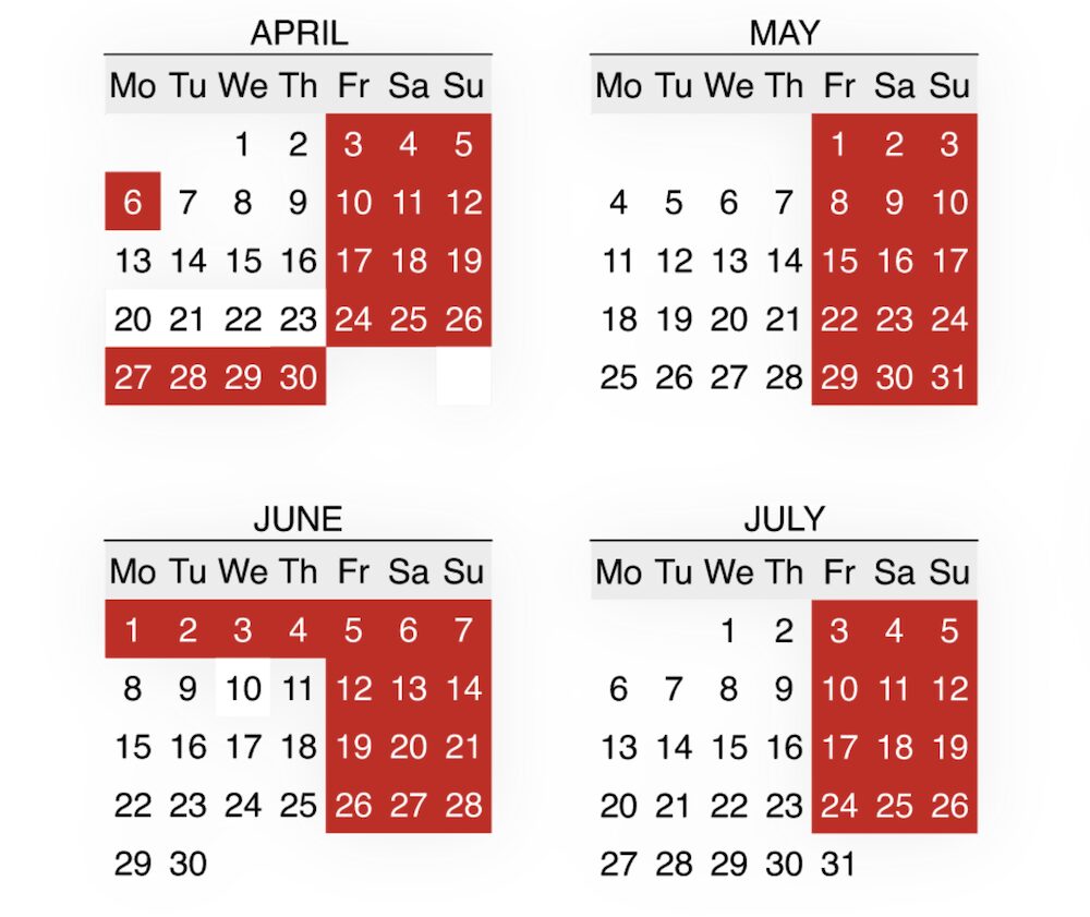 2026年のヴェネツィアの入域料の実施予定日
